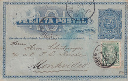 URUGUAY - 1892 - ENTIER POSTAL - CARTE Avec COMPLEMENT => MONTEVIDEO - Uruguay