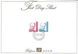 First Day Sheet. Effigie Royale Albert II. Premiers Timbres En Euro. Emission Du 1er Janvier 2002 - 2001-2010