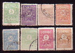 BULGARIA 1919 - 1922 - Timbre Taxe - Postage Due - Yv 26 / 33 Papier Blanc Epais Obl. - Timbres-taxe