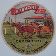 Etiquette Camembert - "Le Favori" Course Hippique - Laiterie Anonyme 37-K Touraine - Indre&Loire    A Voir ! - Cheese