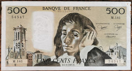 Billet 500 Francs PASCAL 4 - 6 - 1981 FRANCE M.141 - 500 F 1968-1993 ''Pascal''