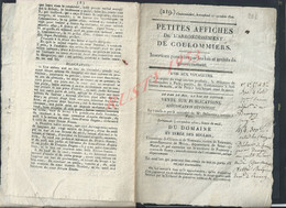 1820 PETITES AFFICHES COULOMMIERS DOMAINE & TERRE DES BOULAIS LOIS DU GOUVERNEMENTS 8 PAGES TOUT N EST PAS SCANNER : - Manuscripts