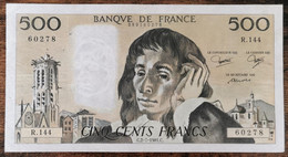 Billet 500 Francs PASCAL 2 - 7 - 1981 FRANCE R.144 - 500 F 1968-1993 ''Pascal''