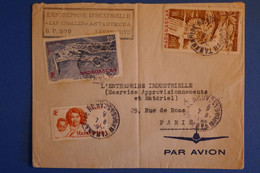 M3 MADAGASCAR BELLE LETTRE  1951 TANANARIVE POUR PARIS R ROME+50 ET 100F AIR FRANCE+ AFFRANCHISSEMENT INTERESSANT - Brieven En Documenten