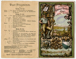 PROGRAMMA  MANIFESTAZIONE TURNFEST ZURCHERISCHES KANTONAL ENGE 29 30 JUNI ANNO 1890 ZURIGO SVIZZERA - Enge