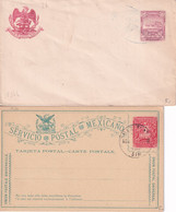 MEXICO - AVANT 1900 - ENTIERS POSTAUX - CARTE + ENVELOPPE OBLITEREES - Mexique