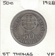 Sao Tome And Principe 50 Centavos 1928, KM#1, Scarce - Sao Tome En Principe