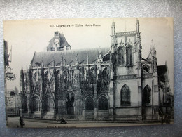 Carte Postale Louviers (27) Eglise Notre Dame (Petit Format Noir Et Blanc Oblitérée 1922 Timbre 5 Centimes) - Louviers