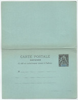 SENEGAL - TYPE GROUPE / 1892 ENTIER POSTAL DOUBLE 10/10 C. NOIR - REPONSE PAYEE - CP #3 (ref 6731a) - Lettres & Documents