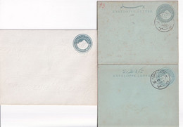 EGYPTE - AVANT 1900 - ENTIERS POSTAUX - 3 ENVELOPPES TYPE PYRAMIDE/SPHINX NEUVE/OBLITEREES PORT SAÏD - 1866-1914 Khedivate Of Egypt