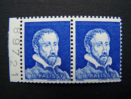 BERNARD PALISSY N° Pa8 ** OUTREMER PAIRE DE CARNET AVEC NUMERO NEUF SANS CHARNIERE VIGNETTE EXPERIMENTALE VIGNETTES - Pruebas, Viñetas Experimentales