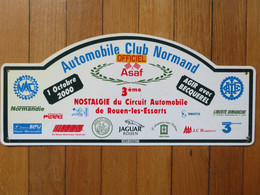 Plaque De Rallye Automobile 1 Octobre 2000 "Officiel" 3è Nostalgie Circuit 76 Rouen-les-Essarts Automobile Club Normand - Rallyeschilder