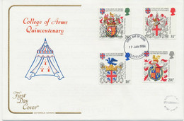 GB 1984, Heraldry - College Of Arms Quincentenary Ill. Cotswold FDC CLEVELAND - 1981-1990 Dezimalausgaben