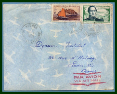 Nouvelle Calédonie N° 265 + 283 / Lettre Nouméa 1955 > France Amiral Février Despointes - Covers & Documents