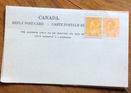 CANADA - EDWARD - REPLEY POST CARD + REPONSE  ONE CENT + ONE CENT - NEW - Briefe U. Dokumente