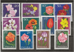 POLOGNE - FLEURS - N° 1394 A 1405 - NEUF SANS CHARNIERE. - COTE : 8 ,00 € - ANNEE 1964 - Ongebruikt