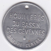 Jeton De Mines. Gard. Houillères Du Bassin Des Cévennes. Bon Pour 2 Sacs De Bois, En Aluminium. - Professionnels / De Société