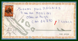 Nouvelle Calédonie N° PA 215 + Vignette Distributeur / Lettre île  Nouméa 1972 > France (état Voir) - Cartas & Documentos