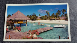 CPM  DOUBLE MEILLEURS VOEUX TAHITI VILLAGE DE VACANCES BATEAUX  PARADIS FORMAT 10.5 PAR 15.5 CM ED SYLVAIN - Polynésie Française