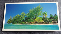 CPM  DOUBLE MEILLEURS VOEUX TAHITI ILE PARADISIAQUE VERTE  FORMAT 10.5 PAR 15.5 CM ED SYLVAIN - Polynésie Française