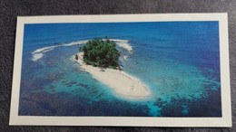 CPM  DOUBLE MEILLEURS VOEUX TAHITI ILE PARADISIAQUE ILOT VUE D AVION  FORMAT 10.5 PAR 15.5 CM ED SYLVAIN - Polynésie Française