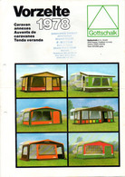 Dépliant Publicitaire Vorzelte 1978 Caravan Annexes Auvents De Caravanes Tenda Veranda Gottschalk - Sports & Tourisme