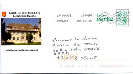 Entier Postal PAP Local Personnalisé Corrèze Saint Julien Aux Bois En Xaintrie Blanche Blason - Listos Para Enviar: Transplantes/Beaujard