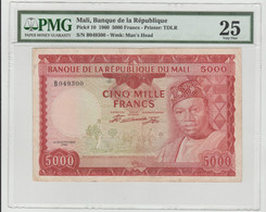 Mali 5000 Francs 1960 P-10a VF PMG 25 - RARE - Malí