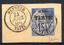 ColTGC  Tahiti  N° 24 Oblitéré Papeete 1894  Cote 60,00 € - Used Stamps