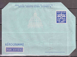 Vatican Aerogramme, Aerogramma 80 Lire Scott#LF6 Watermark Variety, Value 200 Eur - Interi Postali