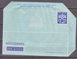 Vatican Aerogramme, Aerogramma 80 Lire Scott#LF6 Watermark Variety, Value 200 Eur - Enteros Postales
