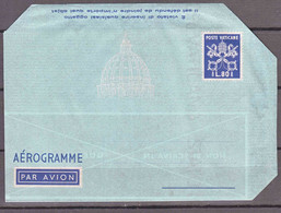 Vatican Aerogramme, Aerogramma 80 Lire Scott#LF6 Watermark Variety, Value 200 Eur - Postal Stationeries