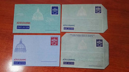 Vatican Aerogramme, Aerogramma, 4 Different: 55L, 80L (with/out Wmk) And 100 Lire, Excellent Mint State - Enteros Postales