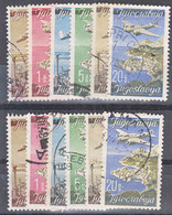 Yugoslavia Republic 1947 Airmail Mi#515-520 I And II Used - Used Stamps