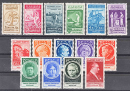 Turkey 1935 The 12th Congress Of The International Women's Alliance - Suffragiste Mi#985-999 Excellent Mint Never Hinged - Unused Stamps