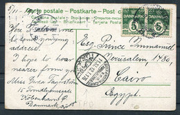 1912 Denmark Copenhagen Postcard - Prince Immanuel (author Eleasar Isaac Goldreich) Egypt Alexandria - Cairo TPO Railway - Briefe U. Dokumente