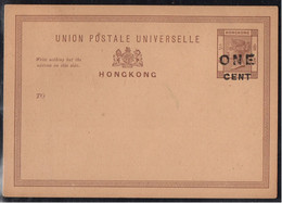 HONG KONG - QV - GB / ENTIER POSTAL SURCHARGE 1 C/3 C - STATIONERY CARD (ref LE3548) - Ganzsachen