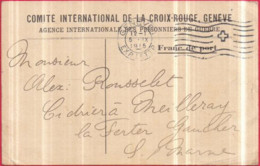 Guerre 1914-1918 - COMITÉ INTERNATIONAL CROIX-ROUGE GENÈVE Agence Internationale Des Prisonniers De Guerre ENQUÊTE 1915 - Croix-Rouge