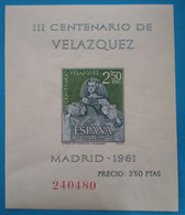 1961 SPAGNA Arte Velazquez Paintings - Foglietto - Blocks & Sheetlets & Panes