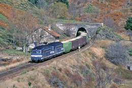 Prévenchères  (48). BB 67463 Et BB 67458 En Tête D’un Train De Marchandises. 01 Novembre 1996. - Sonstige Gemeinden