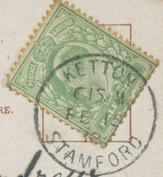 GB VILLAGE POSTMARKS "KETTON / STAMFORD" (STAMFORD, Rutland) CDS 23mm 1912 Pc - Brieven En Documenten