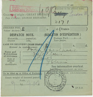 GB 1937 Boxed Red „SUBSTITUTE ….. / LONDON PARCEL SECTION“ Parcelcard UK - YU - Lettres & Documents