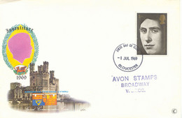 GB "FIRST DAY OF ISSUE / GLOUCESTER" CDS Single Ring (26 Mm) On Superb FDC With 1 Sh. Investiture, 1969 - 1952-1971 Pre-Decimal Issues
