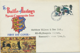 GB 1966 Battle Of Hastings 4 D Superb Ill. FDC Thimble FDI NEWCASTLE UPON TYNE - 1952-1971 Dezimalausgaben (Vorläufer)