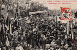 Cpa Tonkin Procession De La Fête Du Printemps - Vietnam