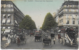 Paris - Boulevard Des Capucines  (animée Calèches, Hippobus, Personnages ) - Non Classificati