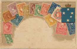 Embossed Philatelic Card With Stamps Victoria  Ottmar Zieher Munchen - Sonstige & Ohne Zuordnung
