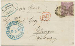 GB 1866 QV 6d Deep Lilac White Corner Letters Pl.5 Wingmargin INVERTED WMK - Abarten & Kuriositäten