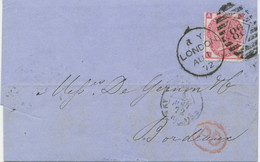 GB 1872 QV 3d Rose Pl.8 (OA) VARIETY Superb Entire Duplex-cancel "LONDON / 88" - Varietà, Errori & Curiosità