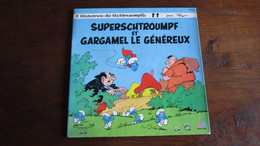 33t LES SCHTROUMPFS LIVRE DISQUE 2 Histoires SUPERSCHTROUMPF ET  GARGAMEL LE GENEREUX - Schtroumpfs, Les